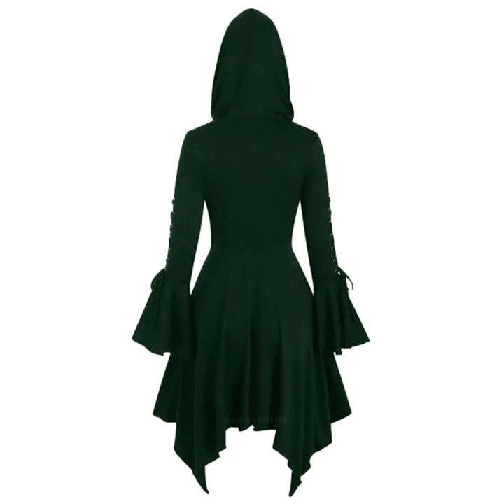 Medieval Steampunk Hooded Dress Green