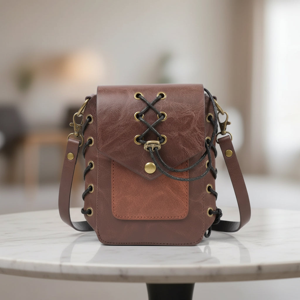Medieval Steampunk Lace-Up Bag