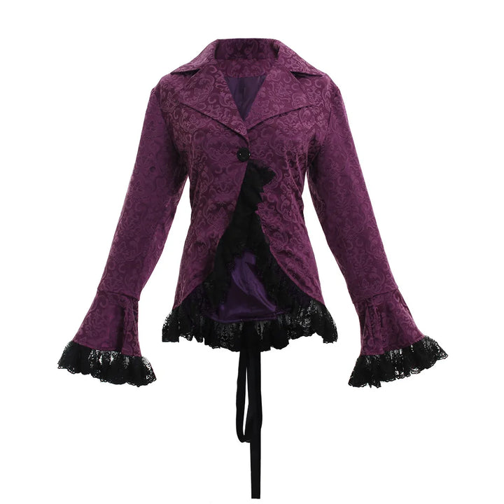 Medieval Steampunk Lace-Up Jacket Purple