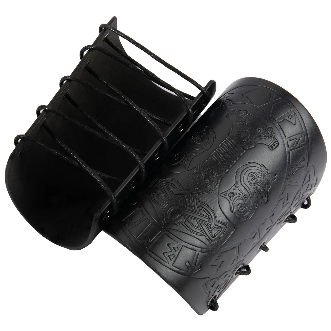 Medieval Steampunk Leather Arm Armor black