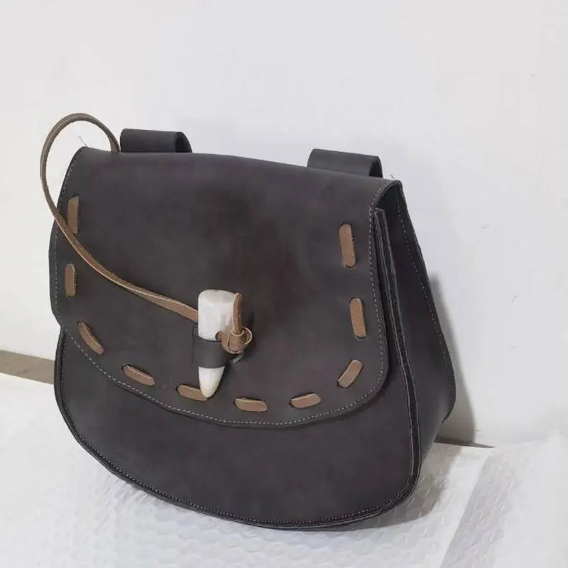 Medieval Steampunk Leather Shoulder Bag