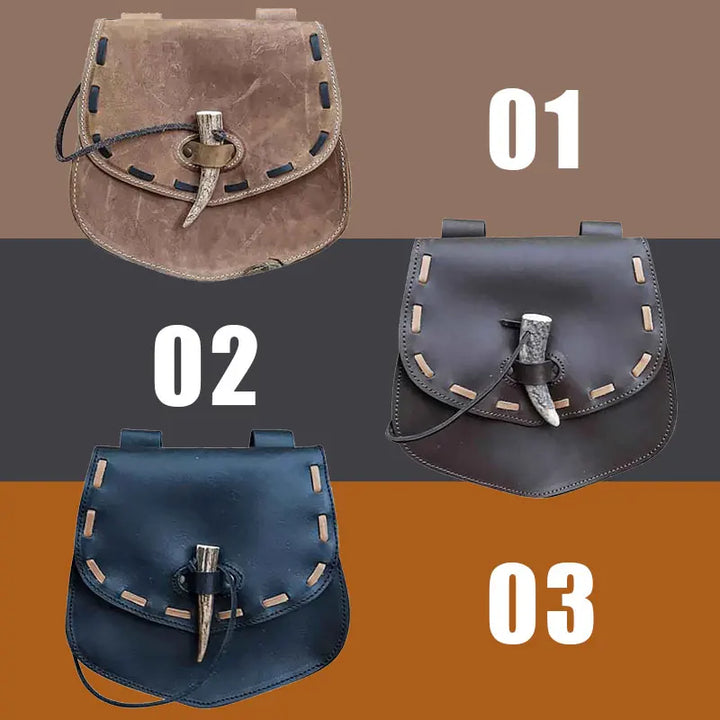 Medieval Steampunk Leather Shoulder Bag stylish