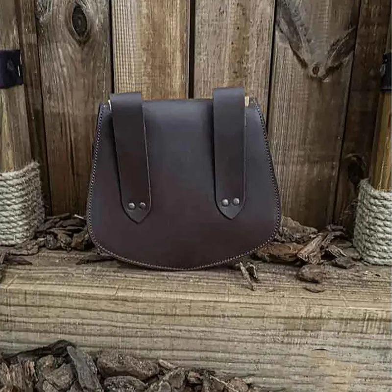 Medieval Steampunk Leather Shoulder Bag unique