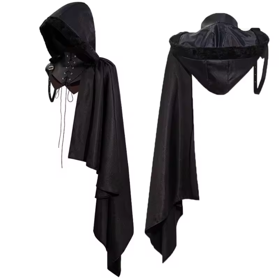 Medieval Steampunk One-Shoulder Cape tendance