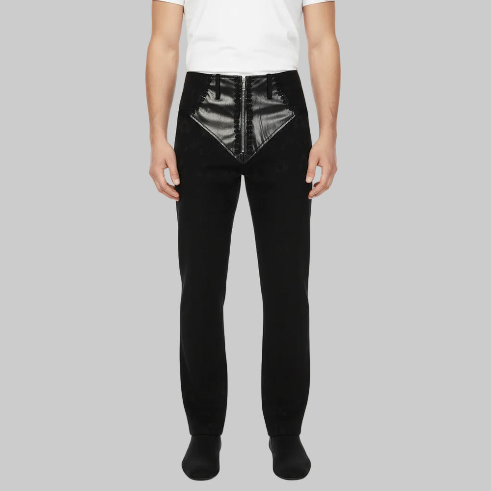 Medieval Steampunk Pants Jacquard Leather Stylish