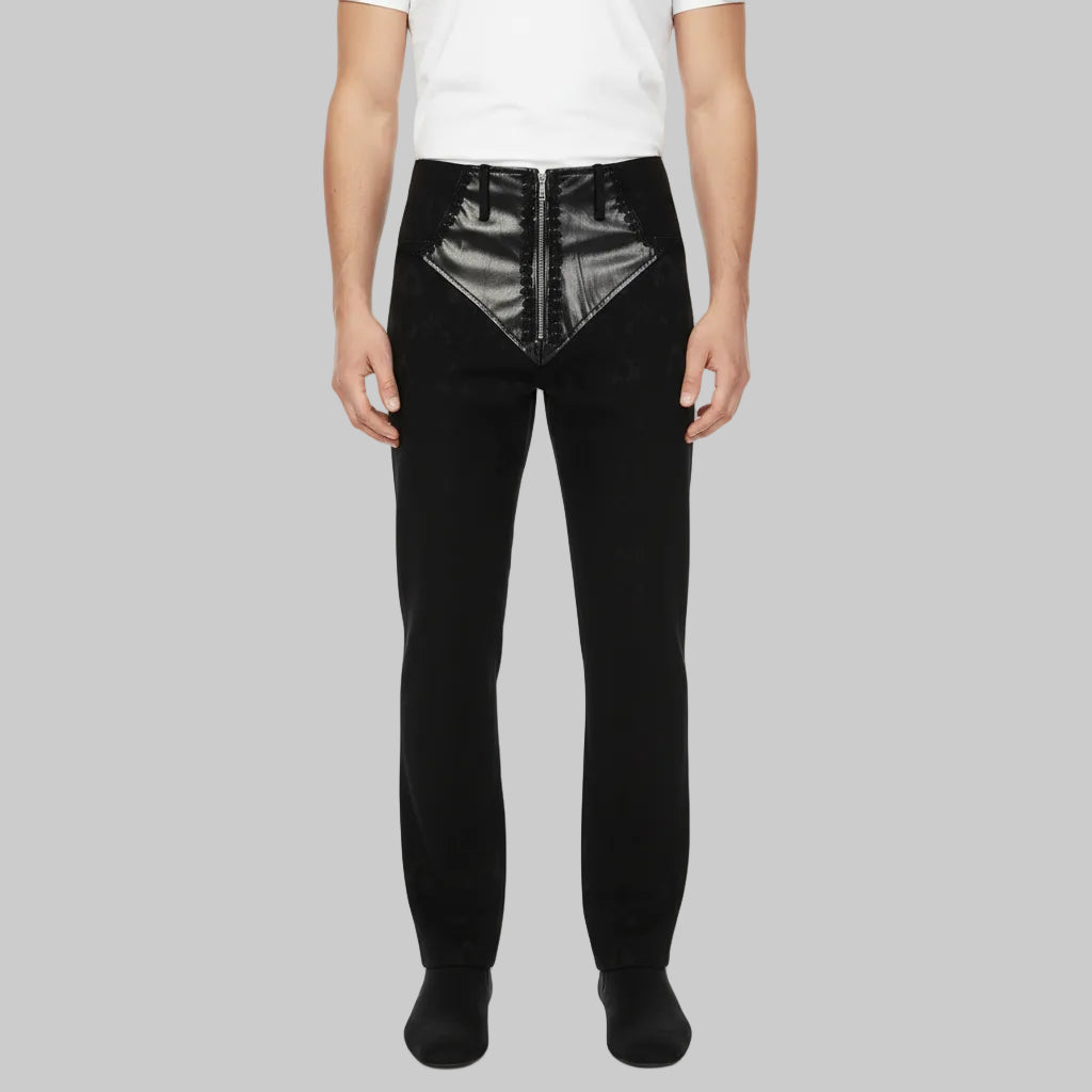 Medieval Steampunk Pants Jacquard Leather Stylish