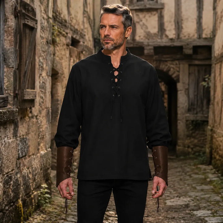Medieval Steampunk Shirt With Stylish Sleeves