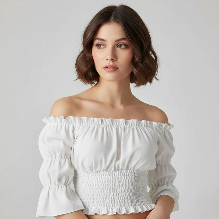 Medieval Steampunk Top Shirt With Three-Quarter Sleeves