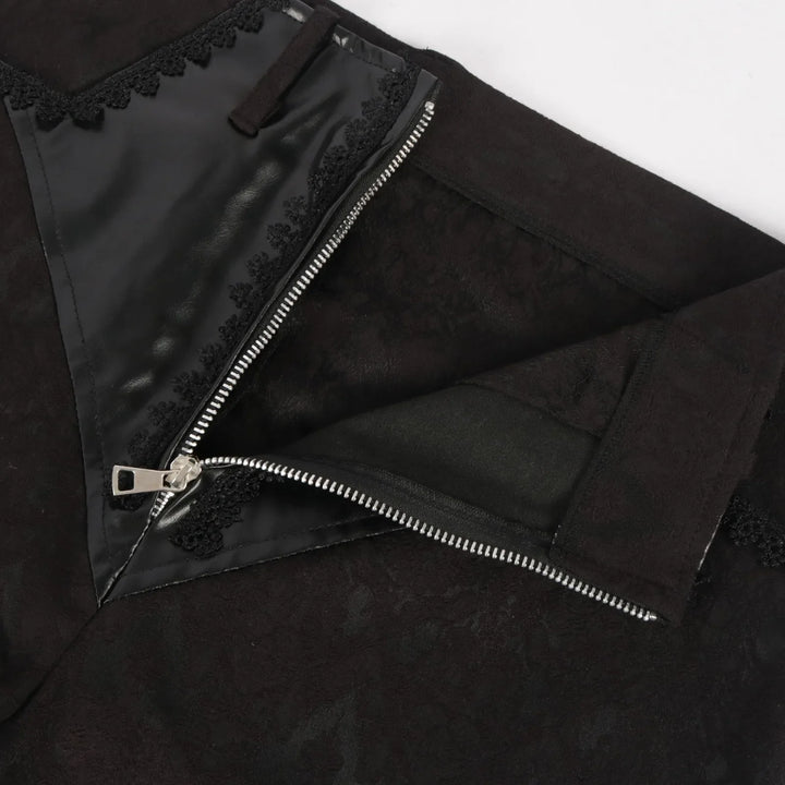 Medieval steampunk jacquard leather pants gothic look