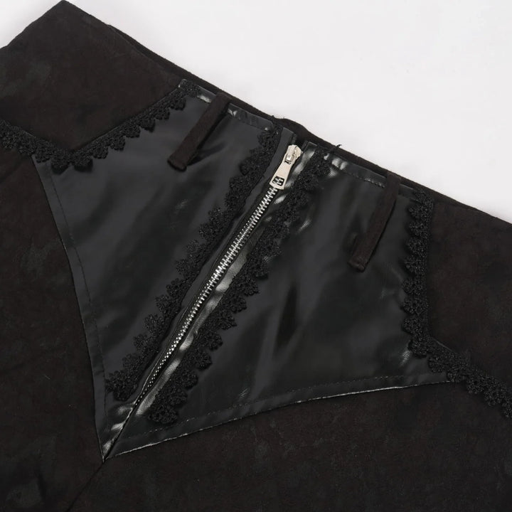 Medieval steampunk jacquard leather pants vintage style