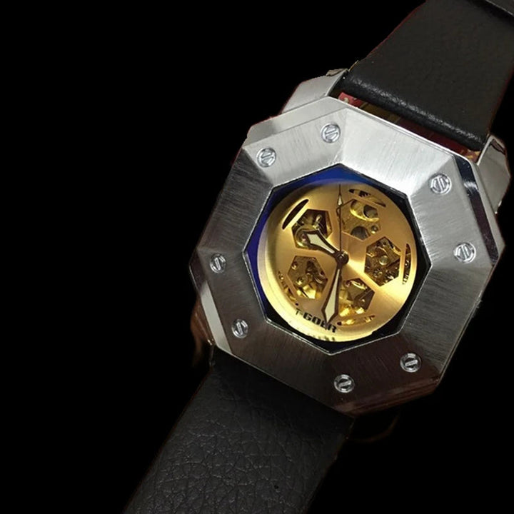 Men Geometric Steampunk Watch – unique shape