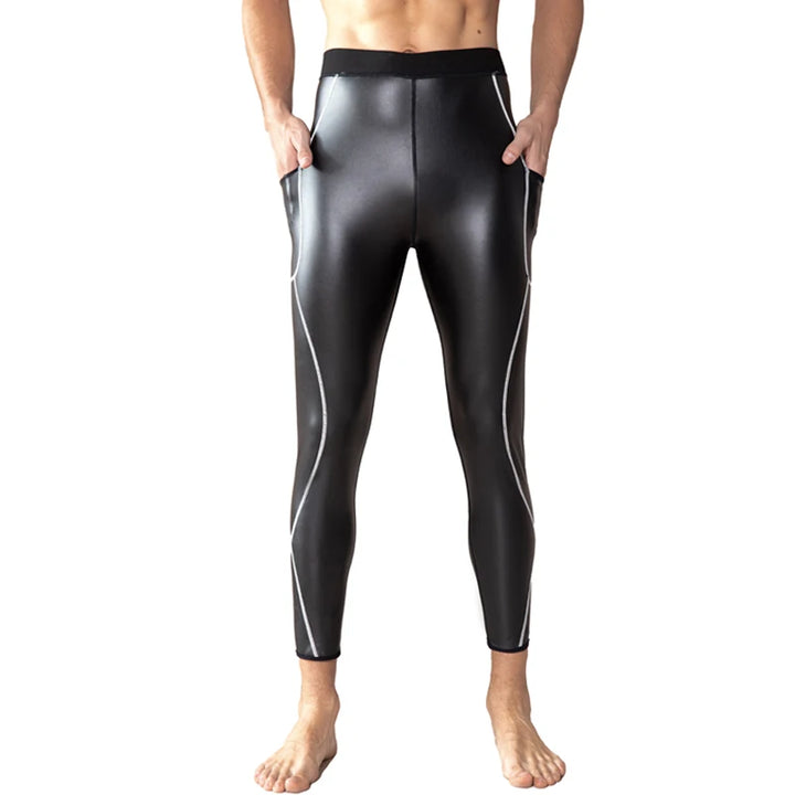 Men's Faux Leather Steampunk Leggings fashion