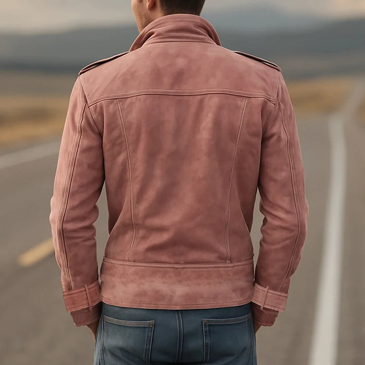 Men’s Pink Double-Breasted Steampunk Jacket Design 