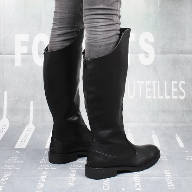 Men's Sleek Black Steampunk Boots bold