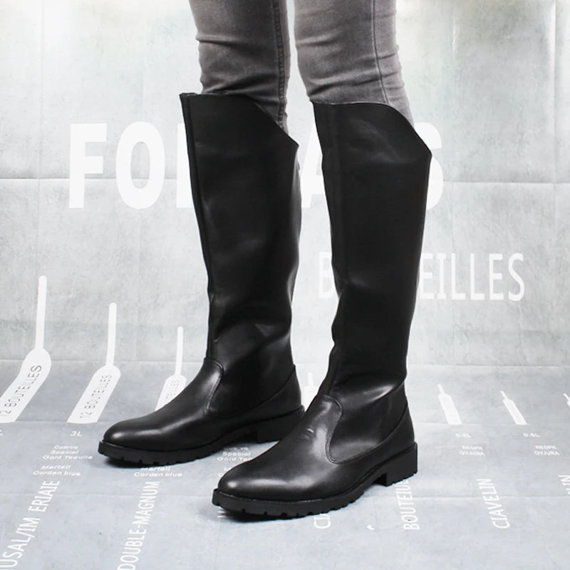 Men's Sleek Black Steampunk Boots modern