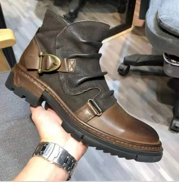 Men's Steampunk Ankle Boots With Straps bold