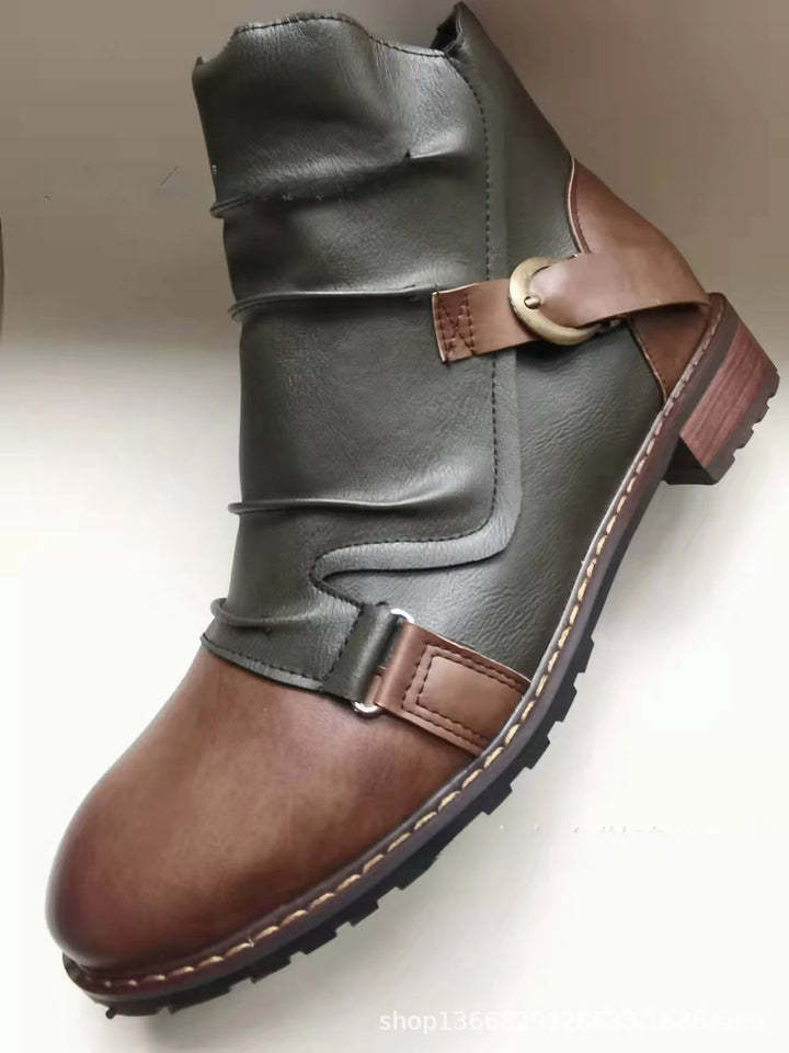 Men's Steampunk Ankle Boots With Straps rugged