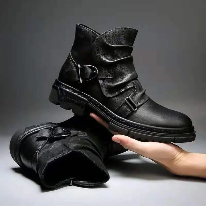 Men's Steampunk Ankle Boots With Straps stylish