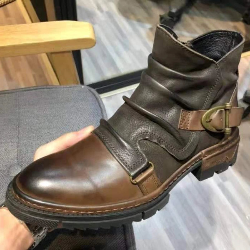 Men's Steampunk Ankle Boots With Straps vintage