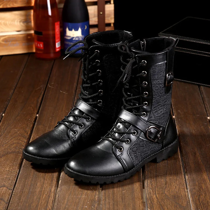 Men's Steampunk Boots With Straps