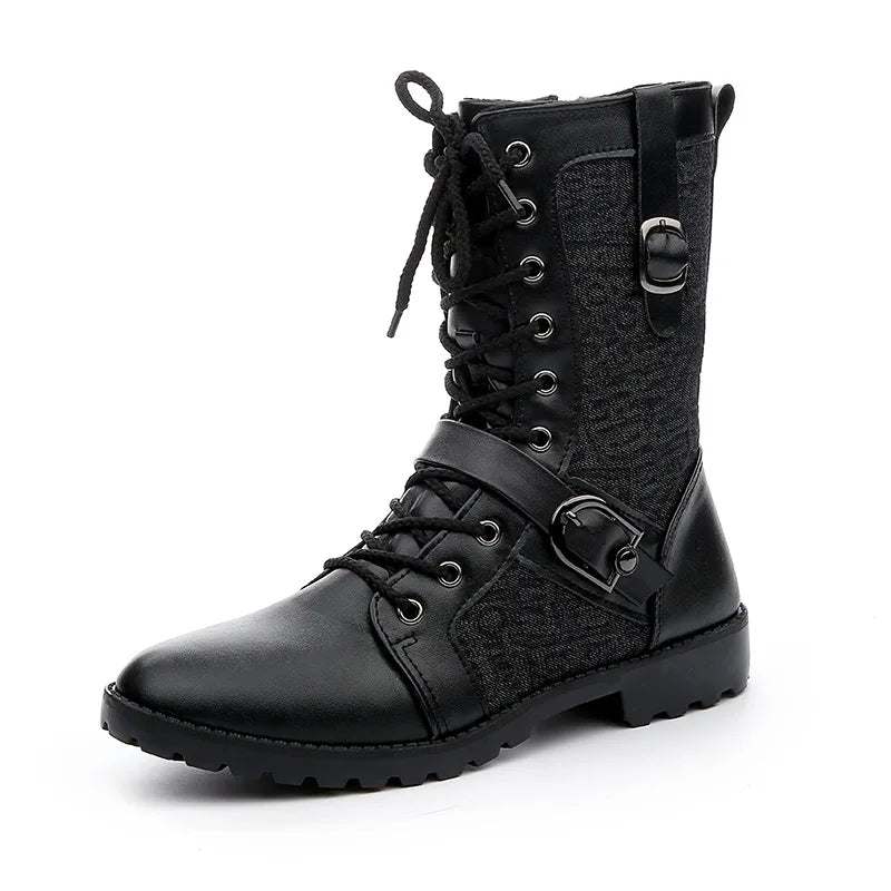 Men's Steampunk Boots With Straps rugged