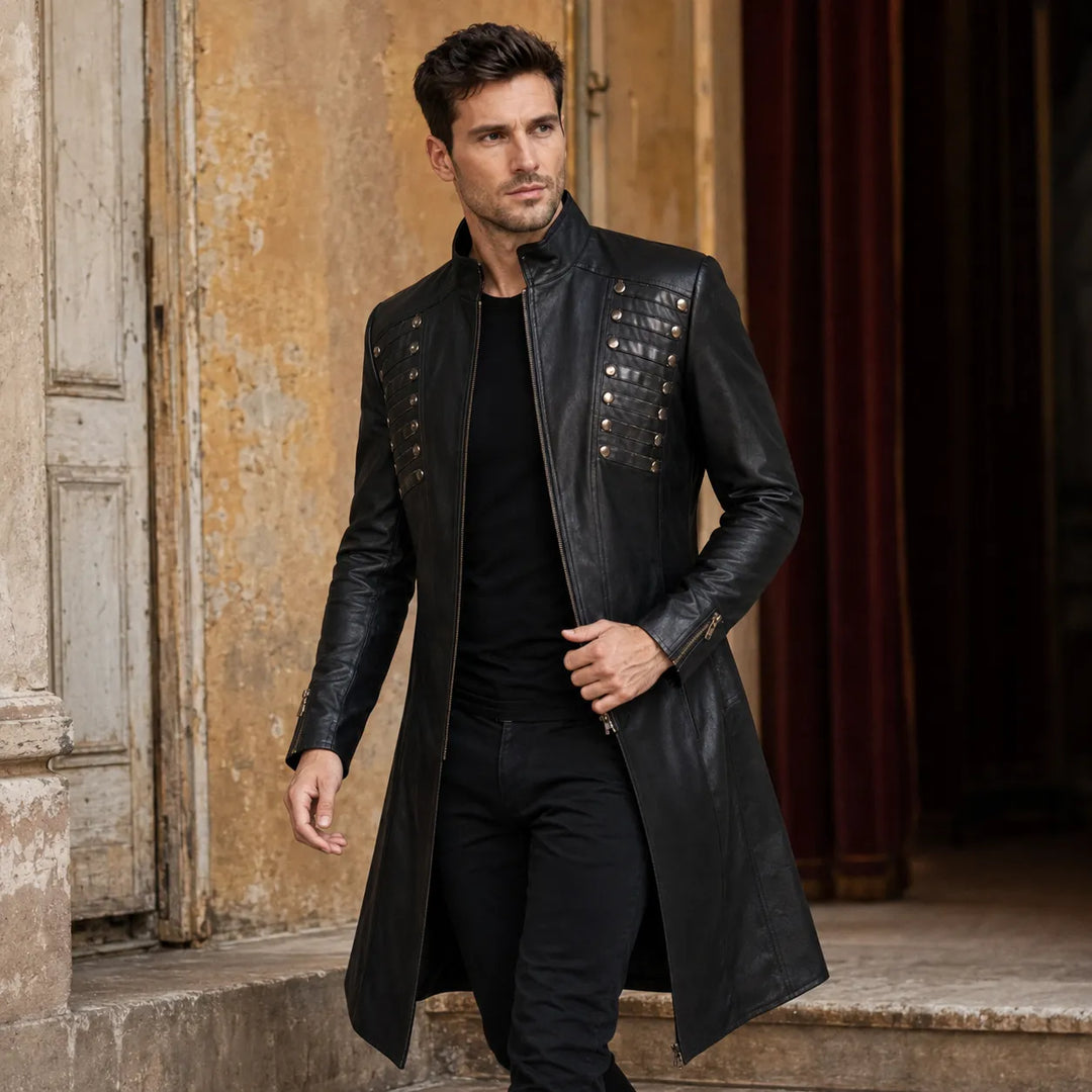 Men's Steampunk Leather Coat Design