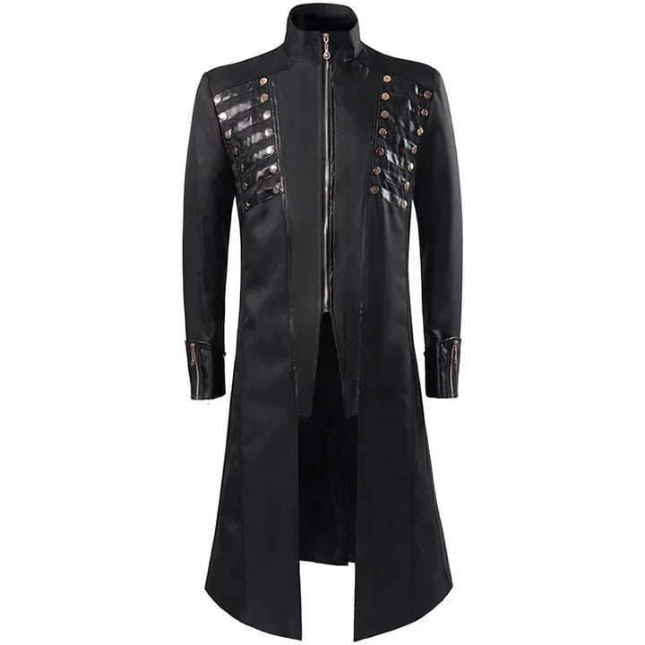 Men's Steampunk Leather Coat Design Unique