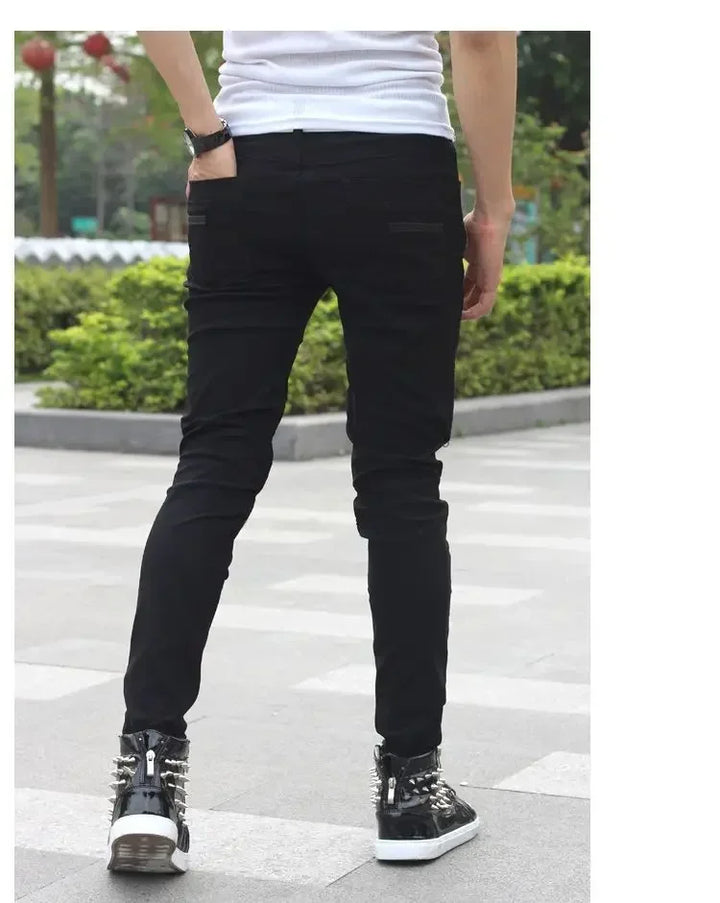 Men's Steampunk Skinny Jeans With Zippers – vintage look