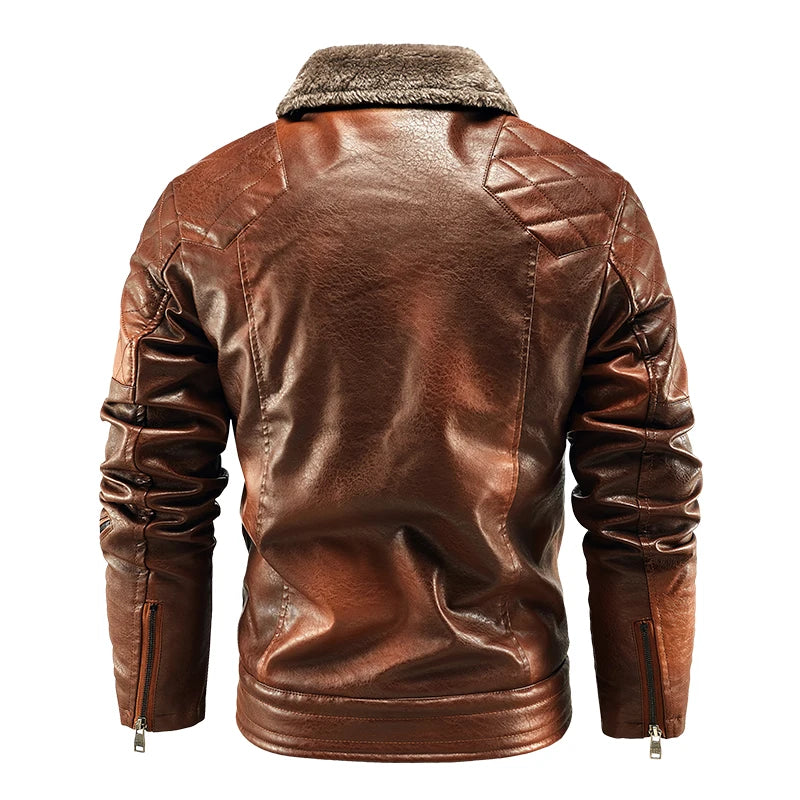 Men’s Steampunk Winter Jacket Brown Back