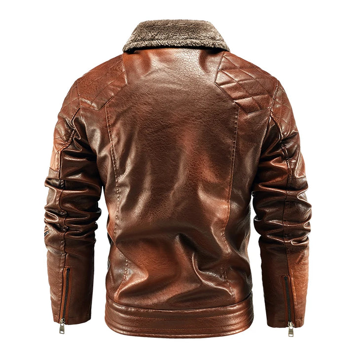 Men’s Steampunk Winter Jacket Brown Back
