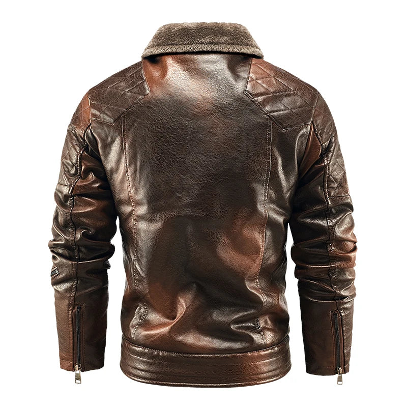 Men’s Steampunk Winter Jacket Dark Brown Back