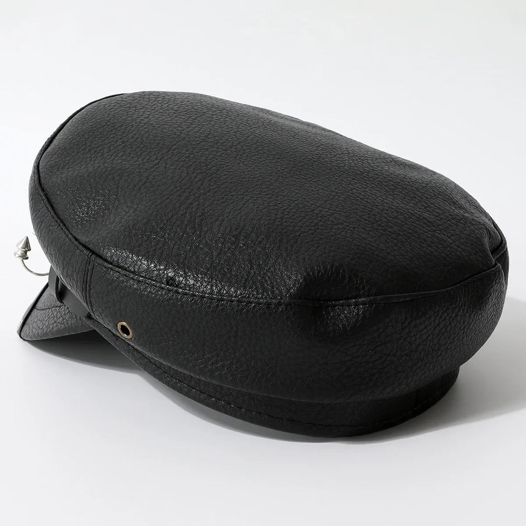 Military Steampunk Leather Hat With Rivets – rugged look