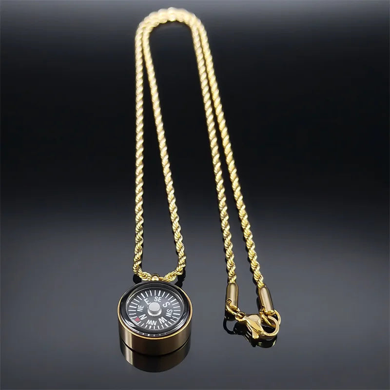 Mini Steampunk Compass Pendant