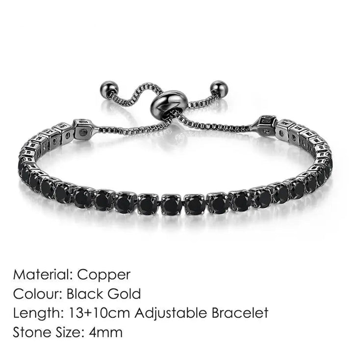Minimalist Black Crystal Steampunk Bracelet tendance