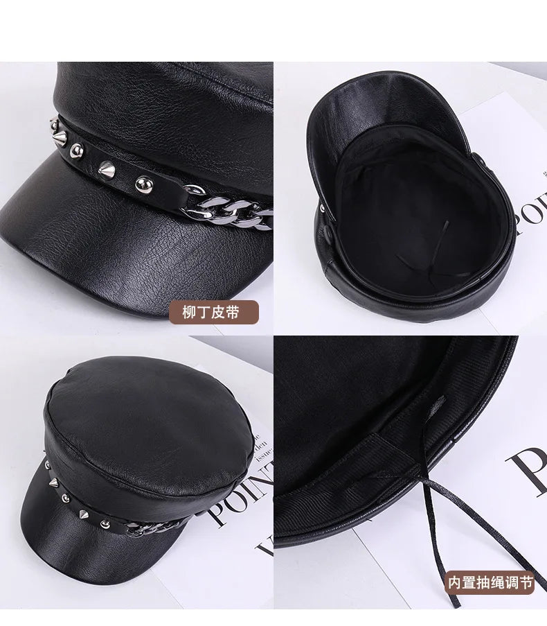 Minimalist Black Military Steampunk Hat tendance