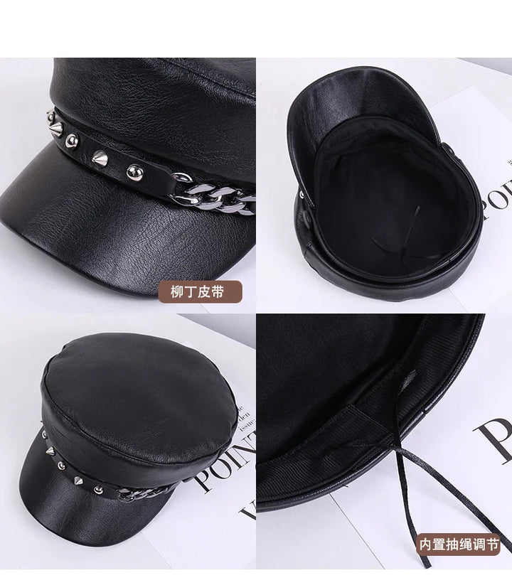 Minimalist Black Military Steampunk Hat tendance