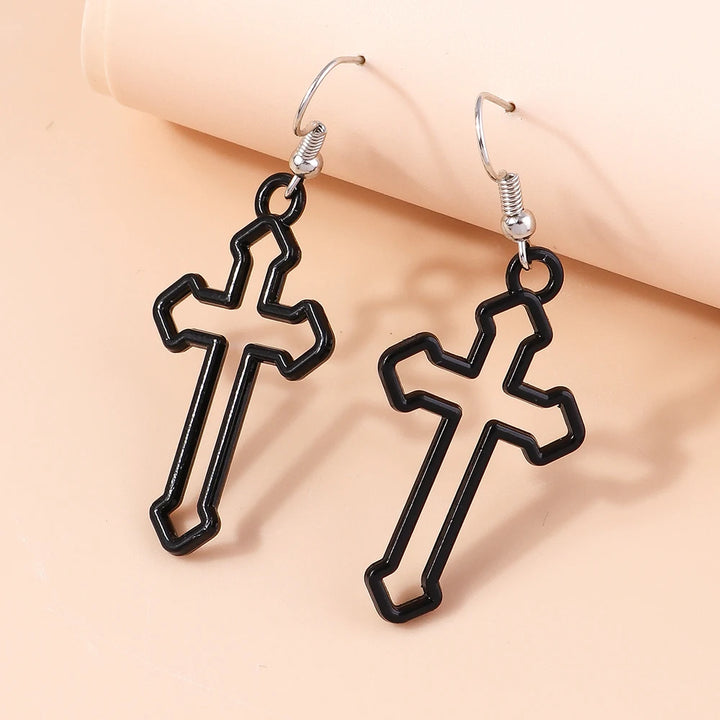 Minimalist Cross Steampunk Earrings Stylish