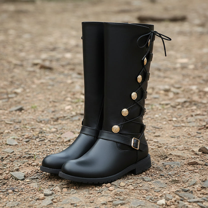Minimalist Lace-up Steampunk Boots