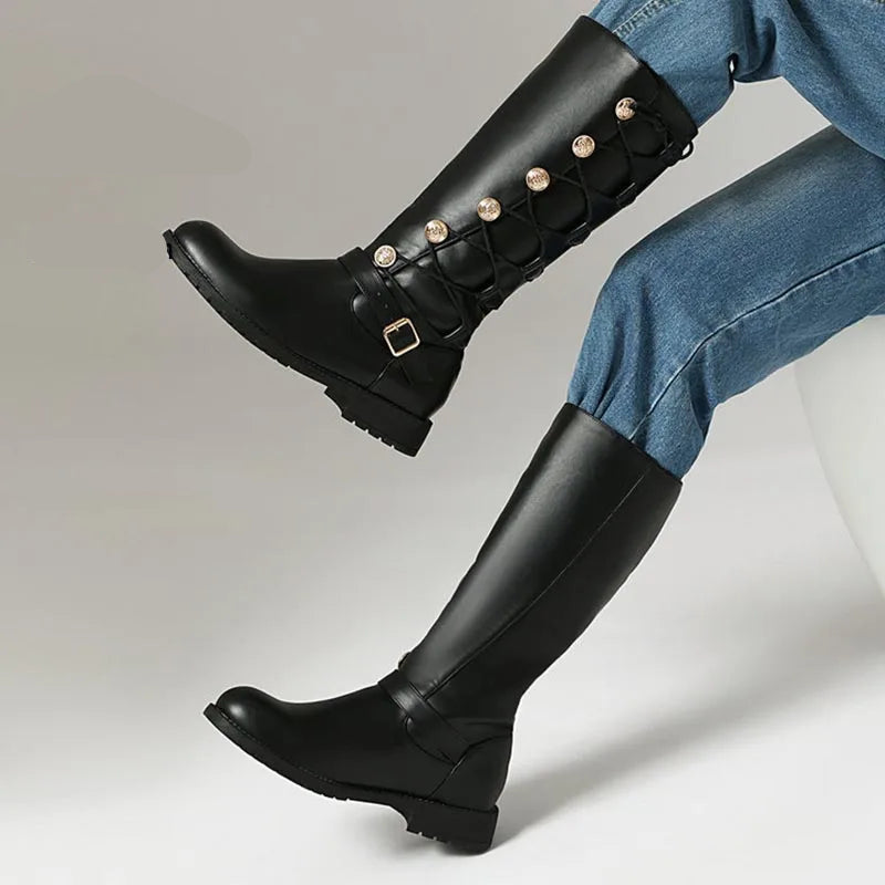 Minimalist Lace-up Steampunk Boots modern