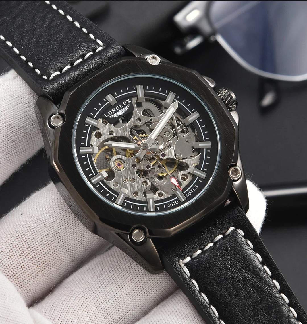 Minimalist Octagonal Steampunk Wristwatch