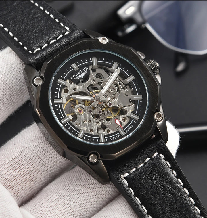 Minimalist Octagonal Steampunk Wristwatch