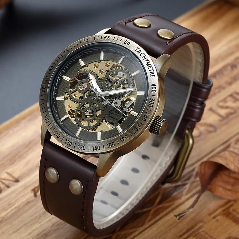 Minimalist Retro Steampunk Wristwatch