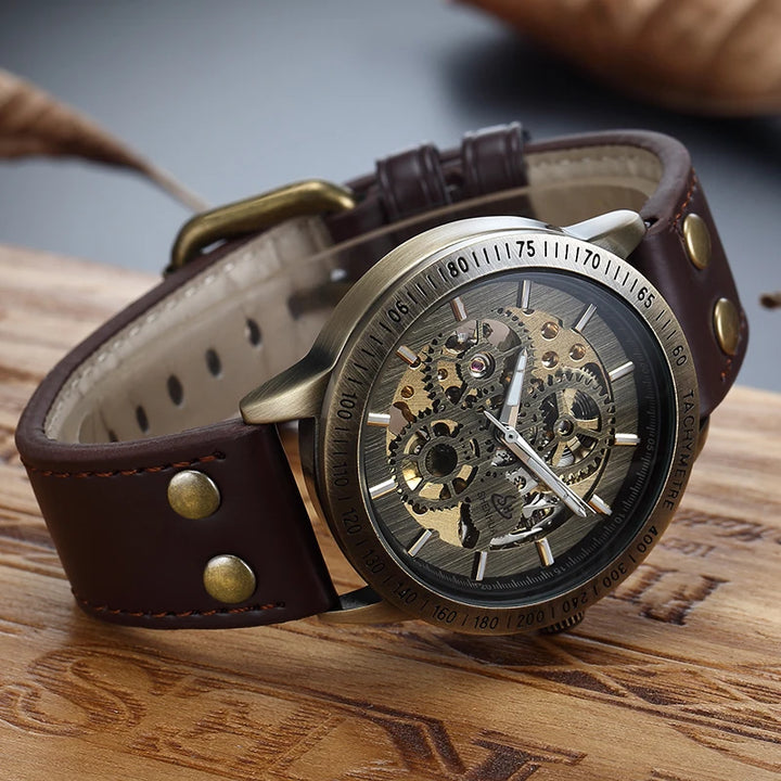 Minimalist Retro Steampunk Wristwatch understated