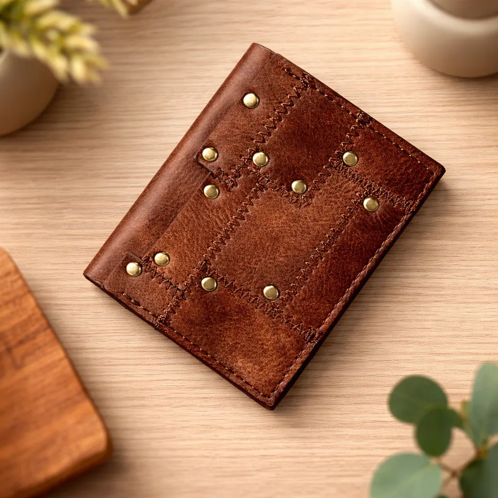 Minimalist Riveted Steampunk Wallet1