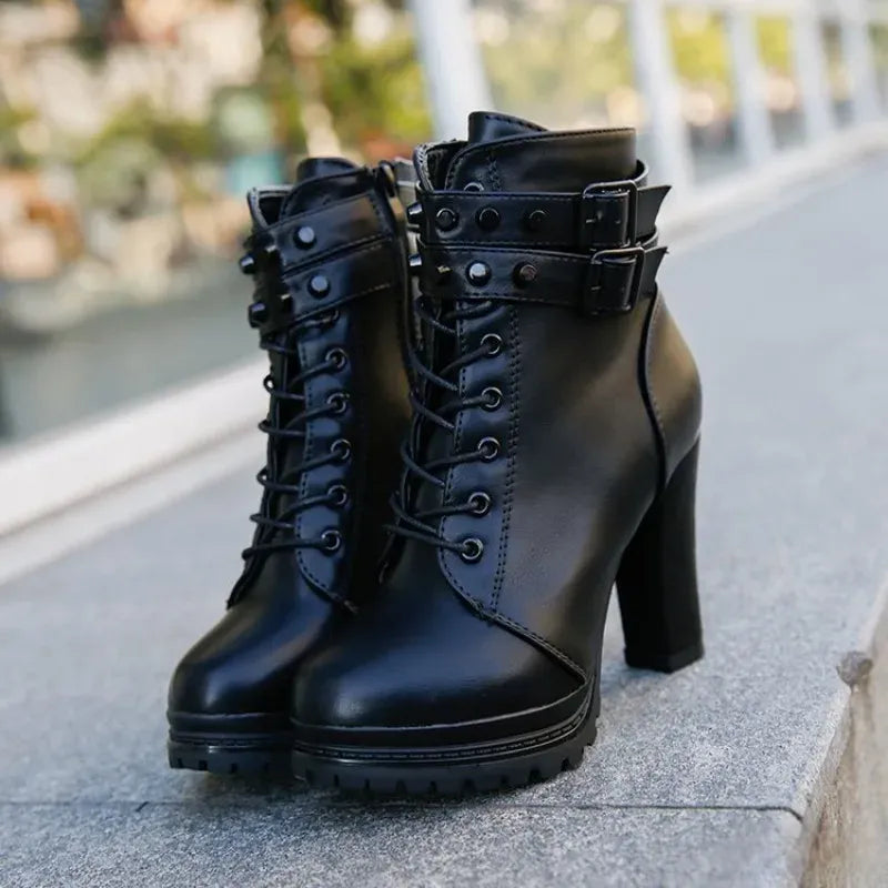 Minimalist Steampunk Ankle Boots with Buckles