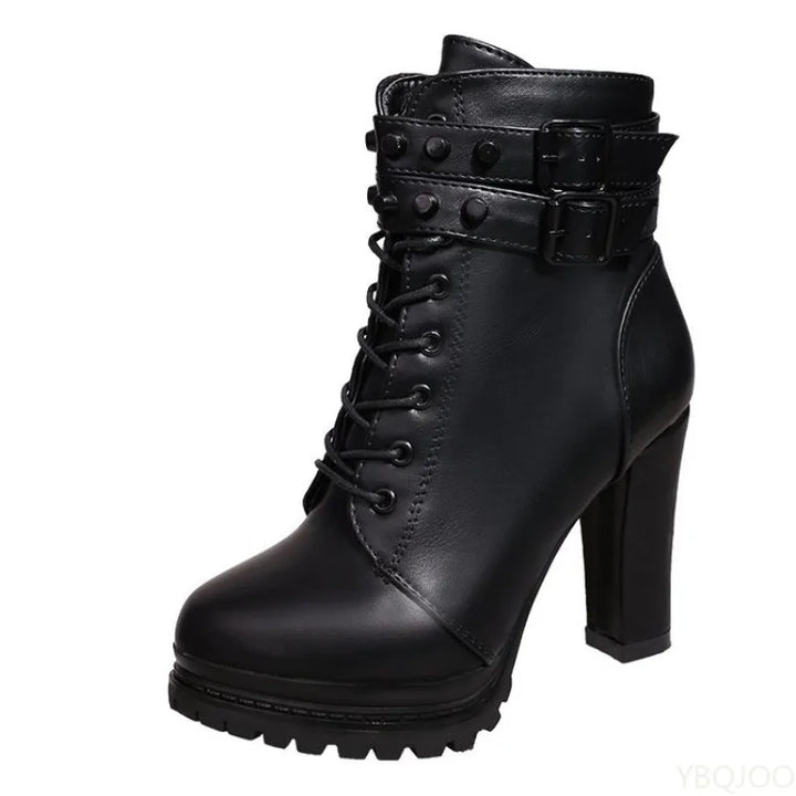 Minimalist Steampunk Ankle Boots with Buckles Design