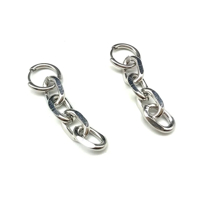 Minimalist Steampunk Chain Earrings Design