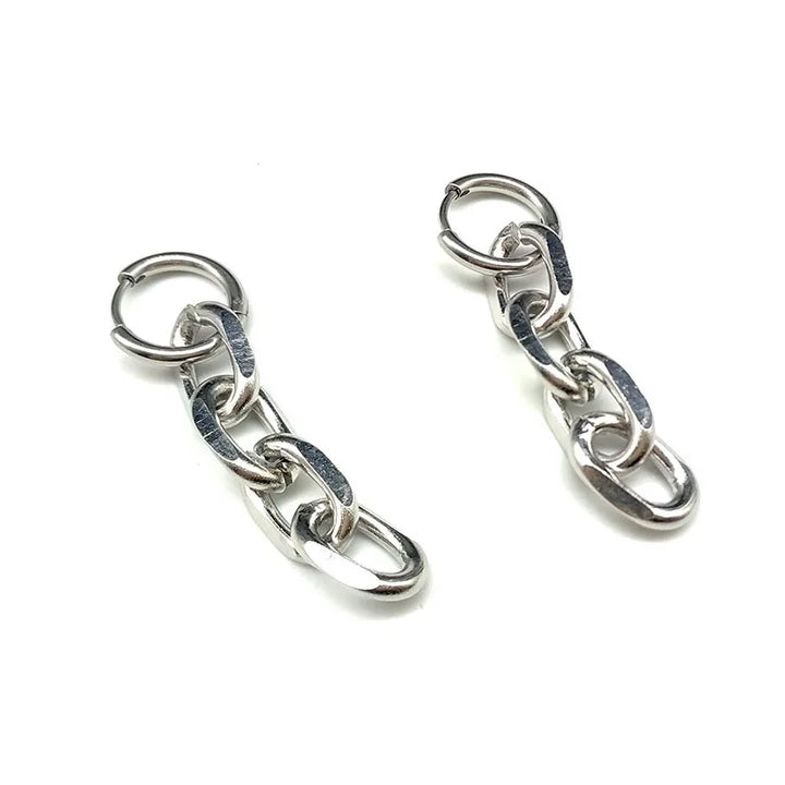 Minimalist Steampunk Chain Earrings Design
