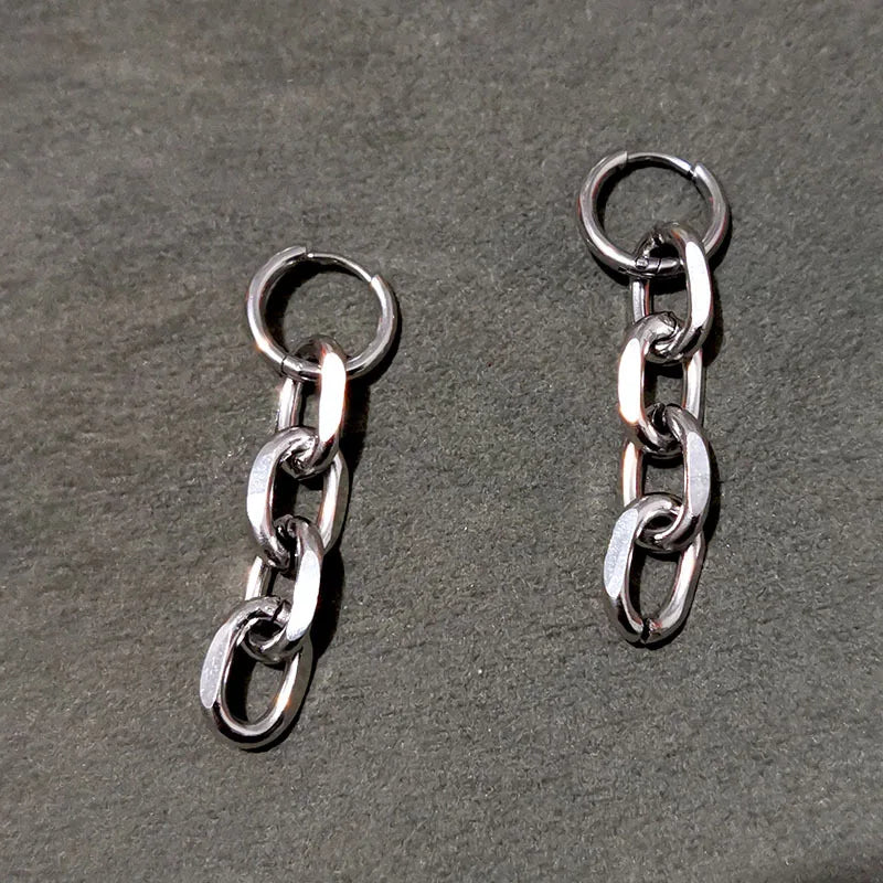 Minimalist Steampunk Chain Earrings Stylish