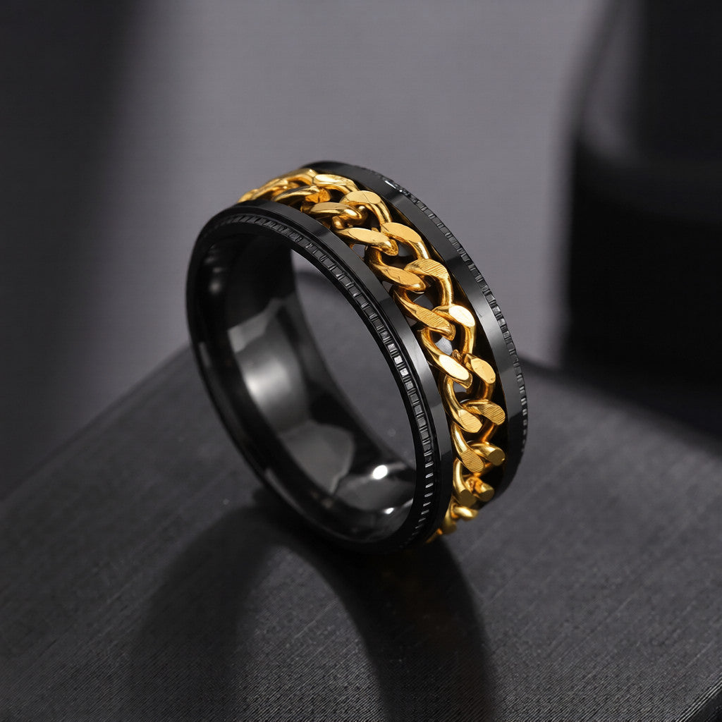 Minimalist Steampunk Chain Ring